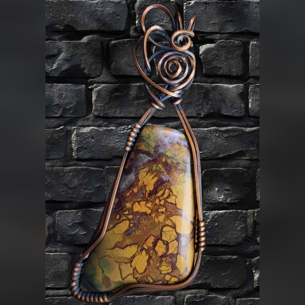 Designer Cabochon Canyon Creek Jasper Pendant